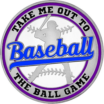 Royal Blue "Baseball" with Purple Outer Circular Borders